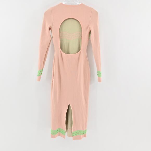 The Wolf Gang Womens Venaya Dress Size S Knit Midi Long Sleeve Open Back - Picture 4 of 15
